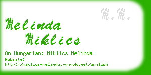 melinda miklics business card